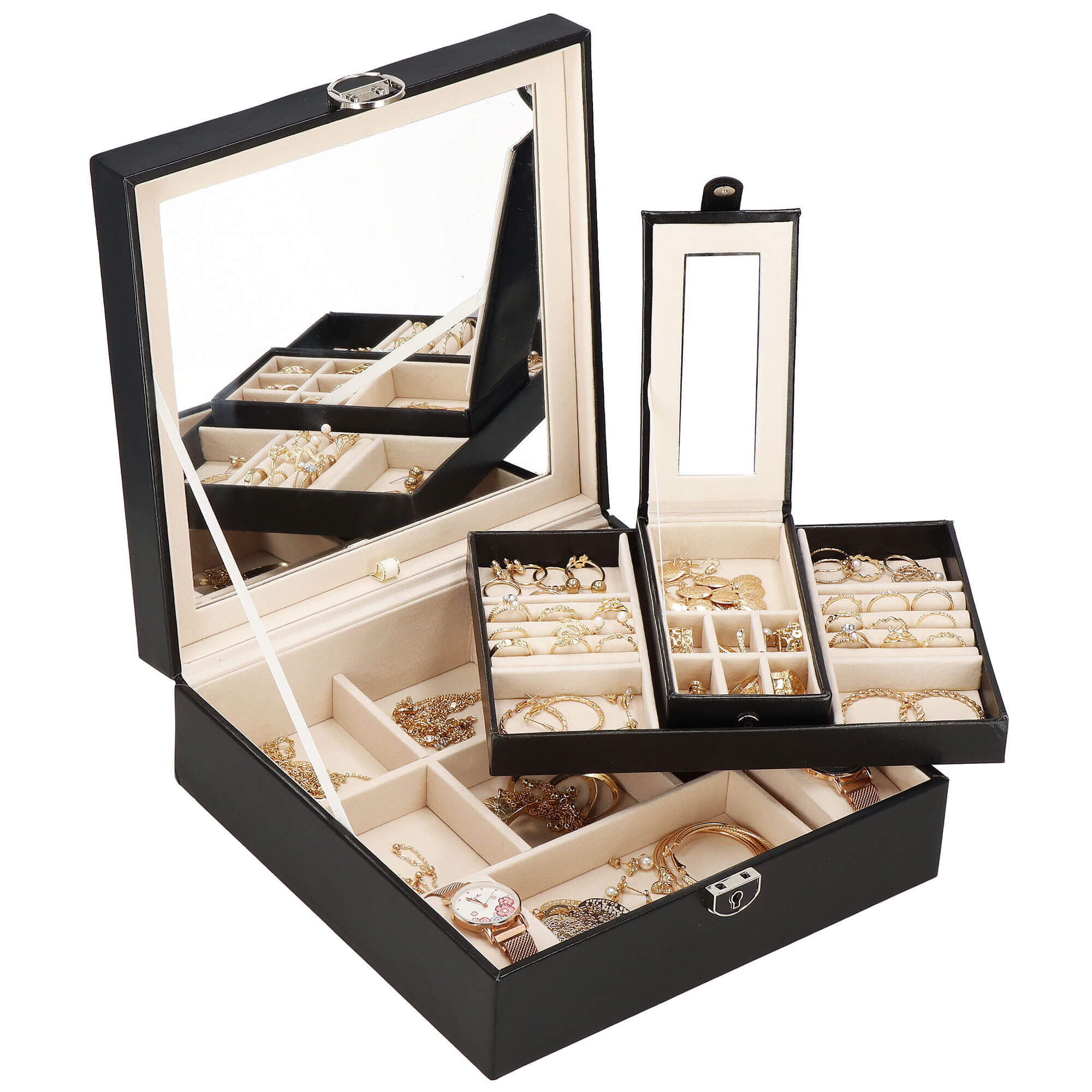 Скринька для прикрас (футляр для біжутерії) Springos 25 x 25 x 8.5 см HA1031