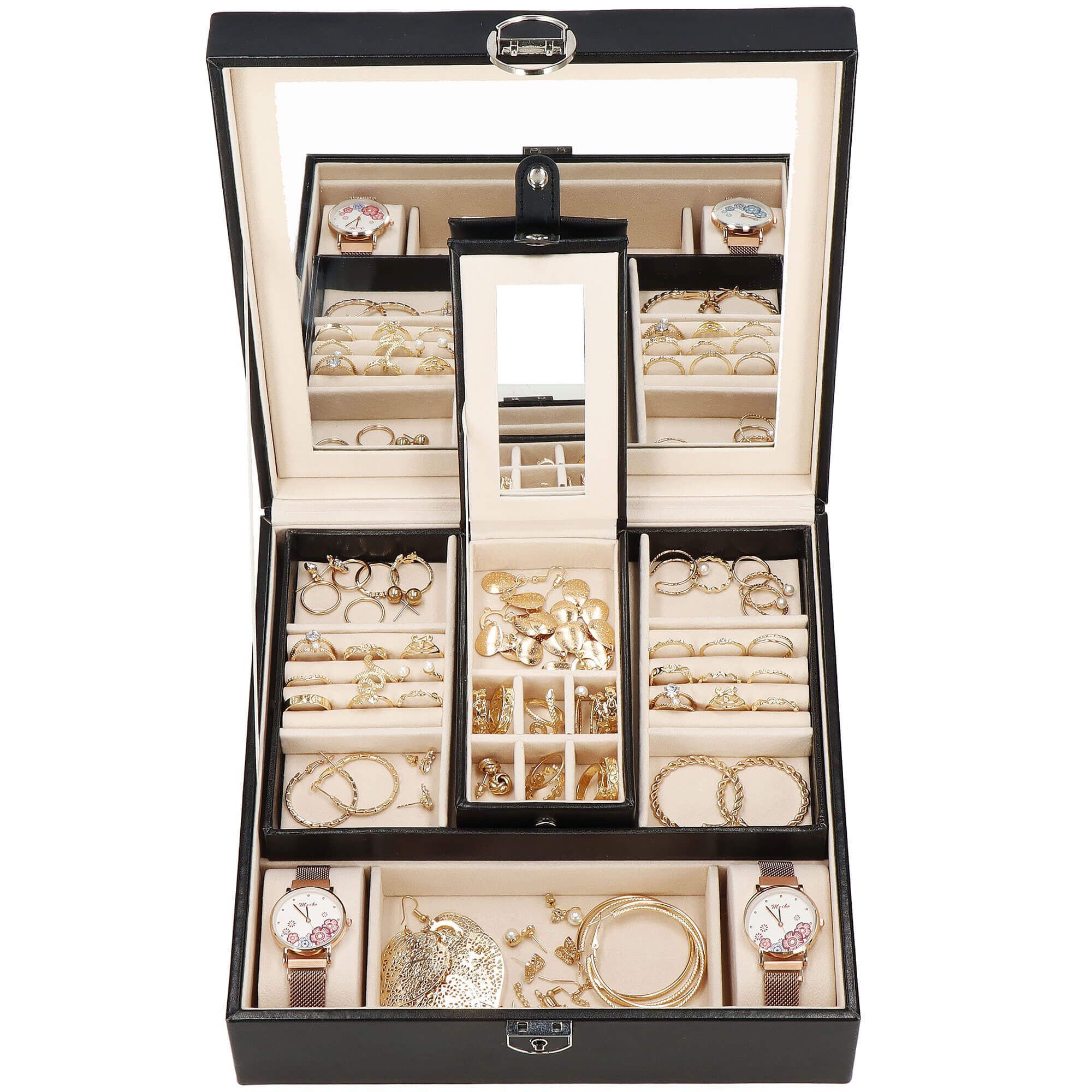 Скринька для прикрас (футляр для біжутерії) Springos 25 x 25 x 8.5 см HA1031