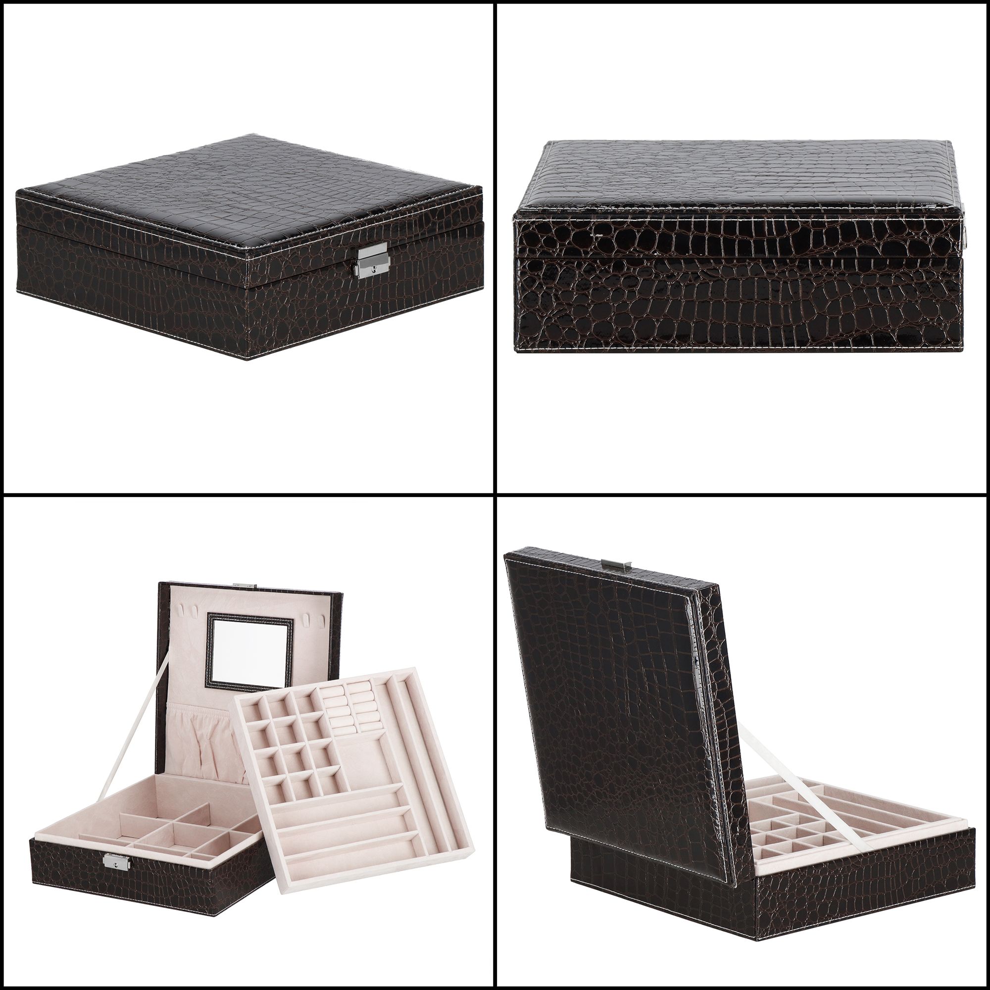 Скринька для прикрас (футляр для біжутерії) Springos 26 x 26 x 8.5 см HA1074