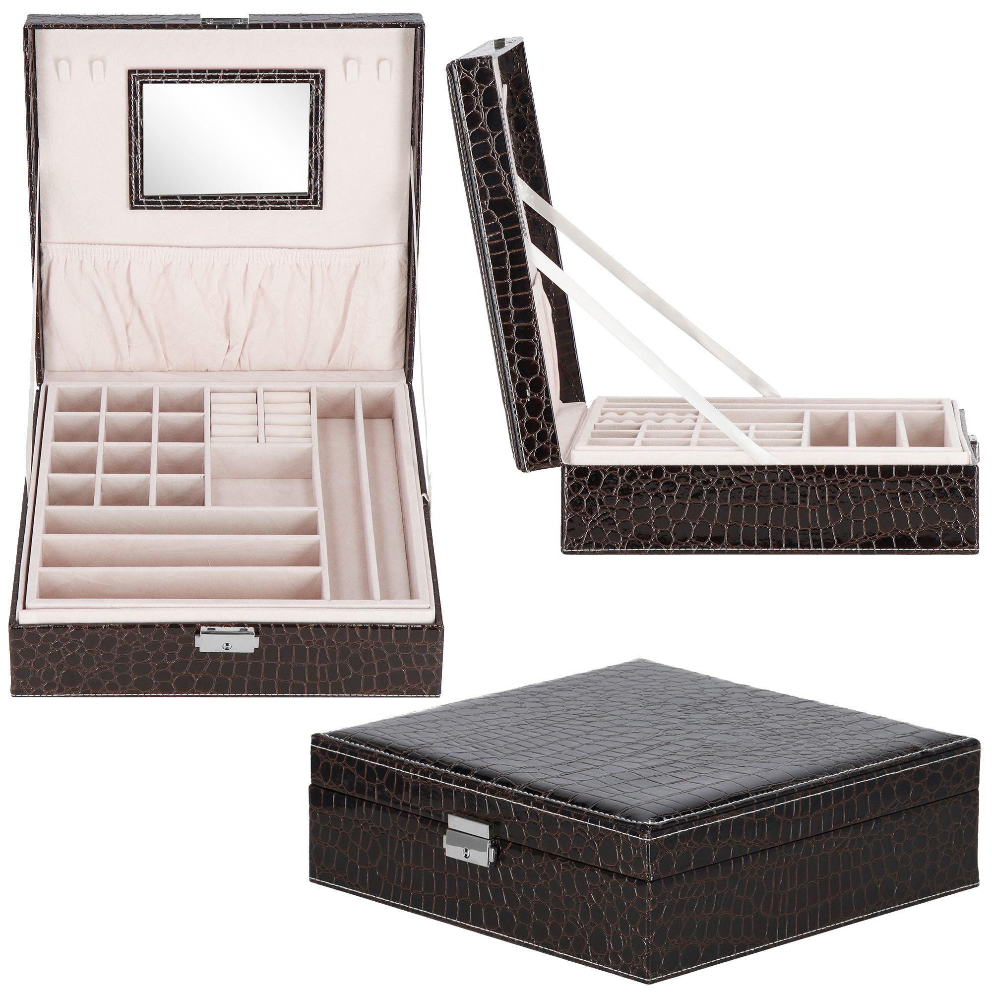 Скринька для прикрас (футляр для біжутерії) Springos 26 x 26 x 8.5 см HA1074