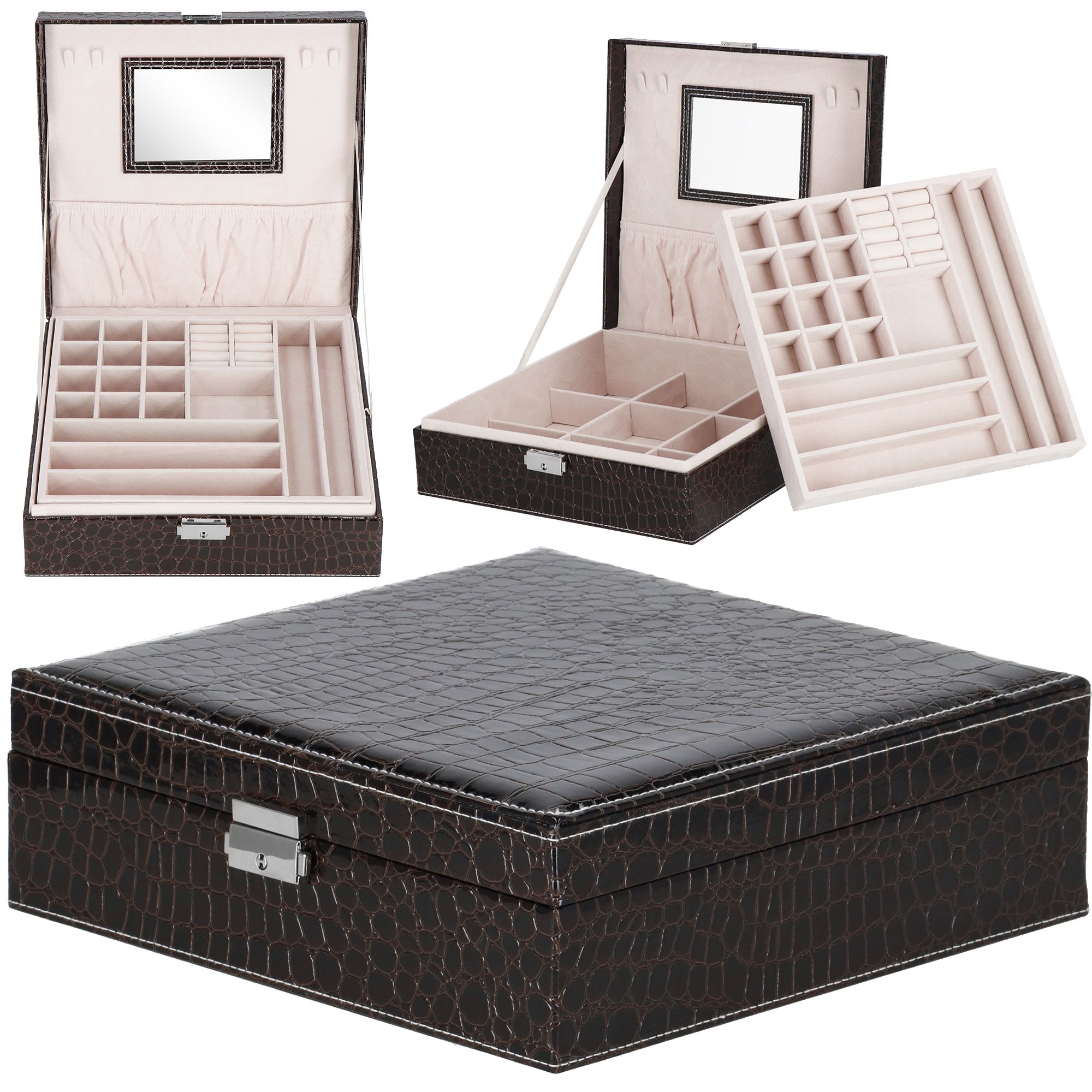 Скринька для прикрас (футляр для біжутерії) Springos 26 x 26 x 8.5 см HA1074