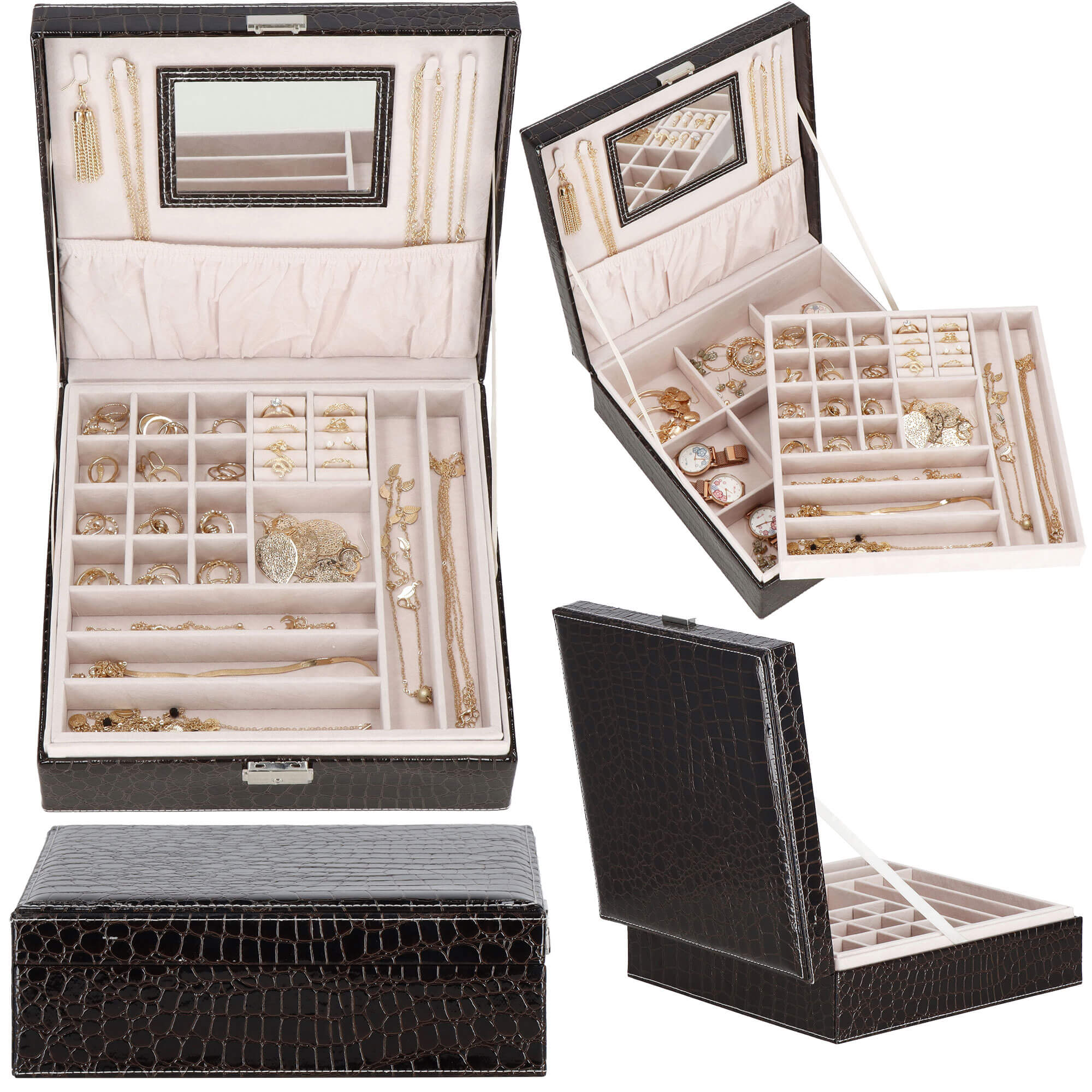 Скринька для прикрас (футляр для біжутерії) Springos 26 x 26 x 8.5 см HA1074