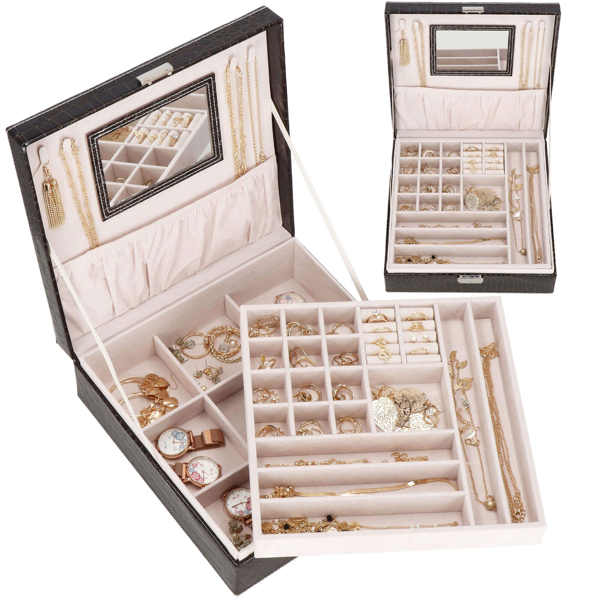 Скринька для прикрас (футляр для біжутерії) Springos 26 x 26 x 8.5 см HA1074