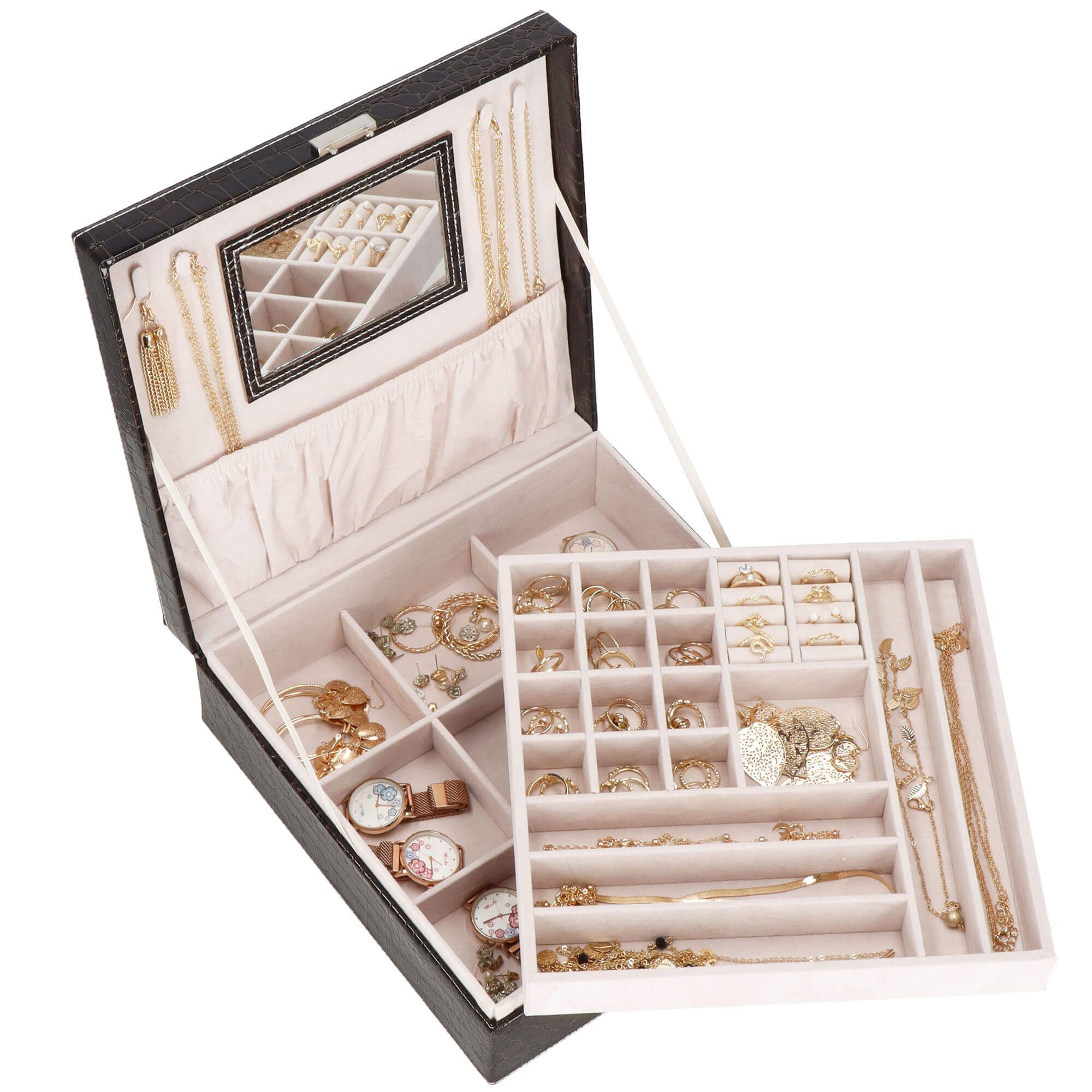 Скринька для прикрас (футляр для біжутерії) Springos 26 x 26 x 8.5 см HA1074