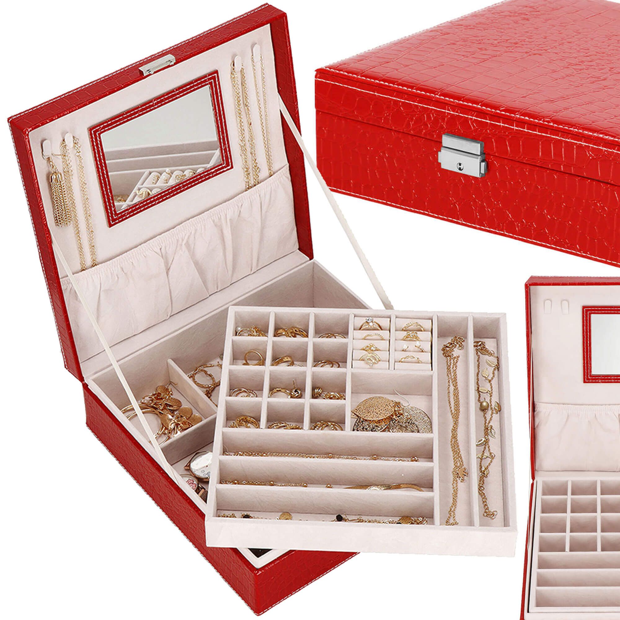 Скринька для прикрас (футляр для біжутерії) Springos 26 x 26 x 8.5 см HA1027