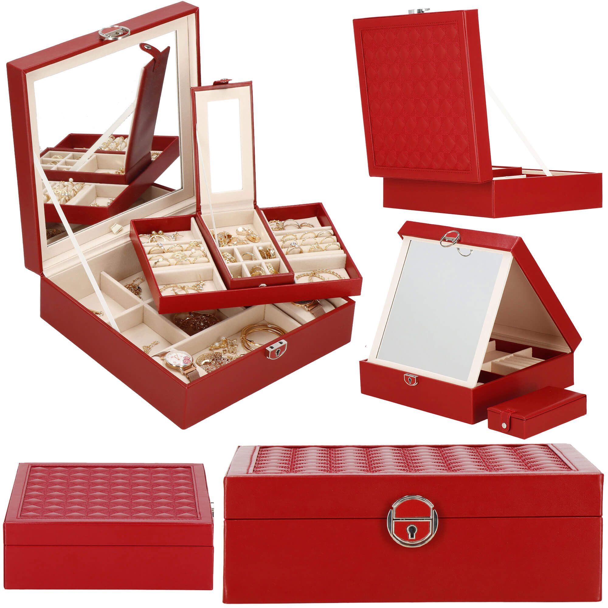 Скринька для прикрас (футляр для біжутерії) Springos 25 x 25 x 8.5 см HA1080