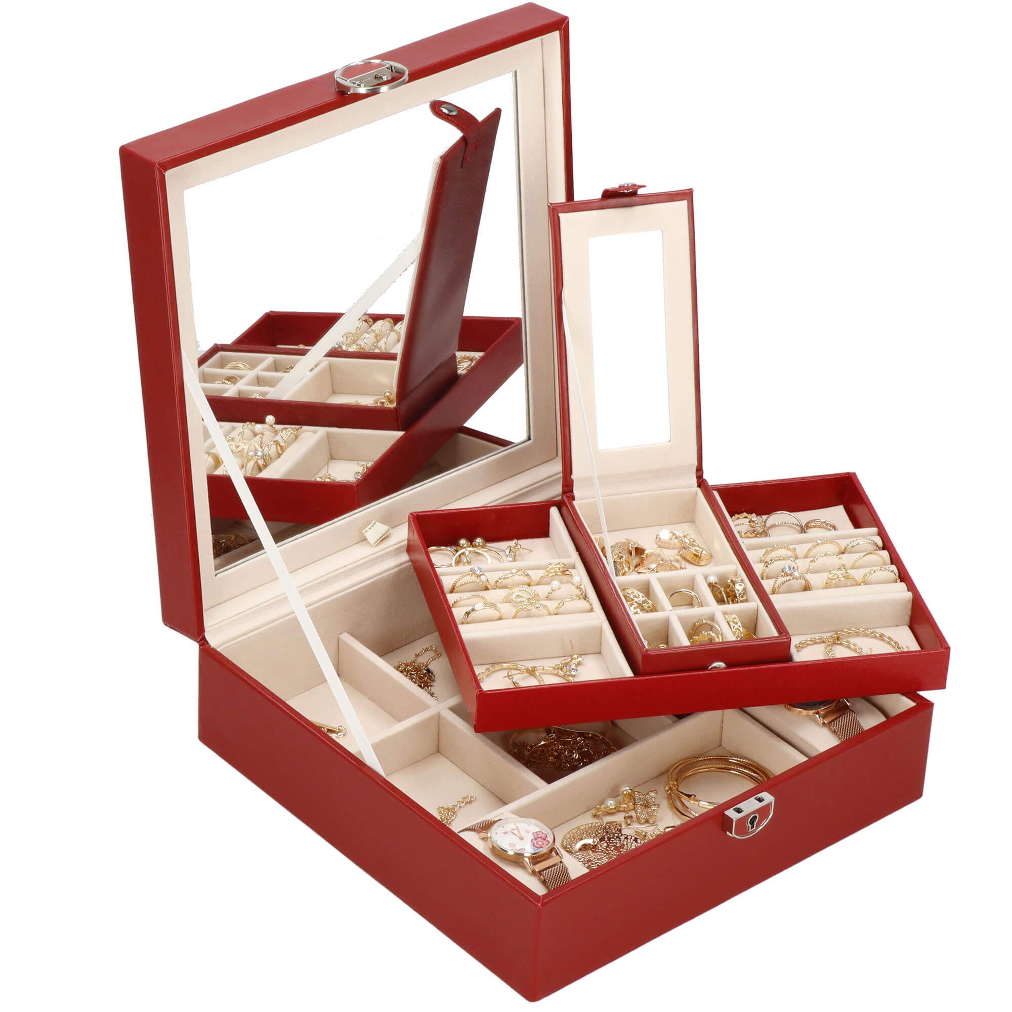 Скринька для прикрас (футляр для біжутерії) Springos 25 x 25 x 8.5 см HA1080