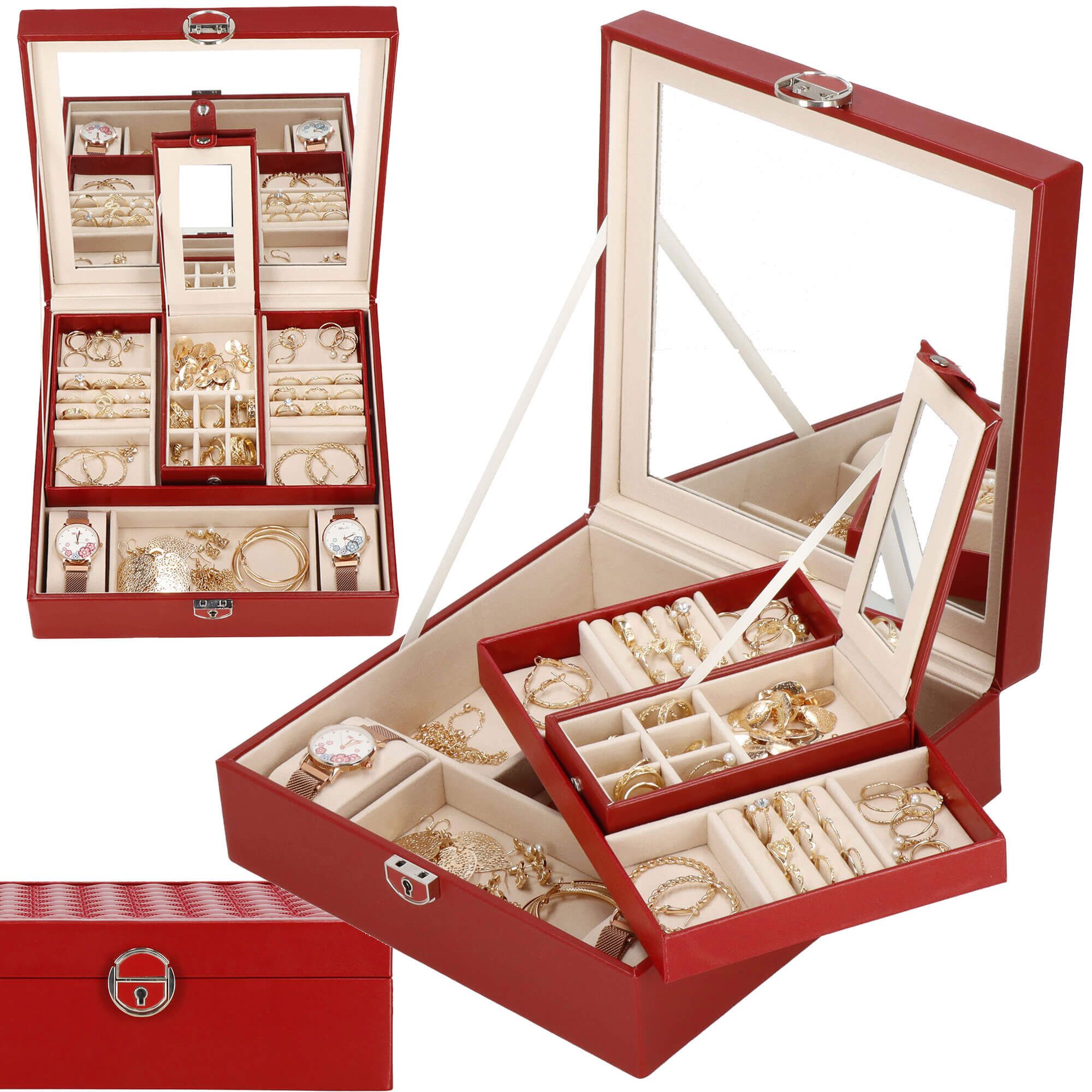 Скринька для прикрас (футляр для біжутерії) Springos 25 x 25 x 8.5 см HA1080