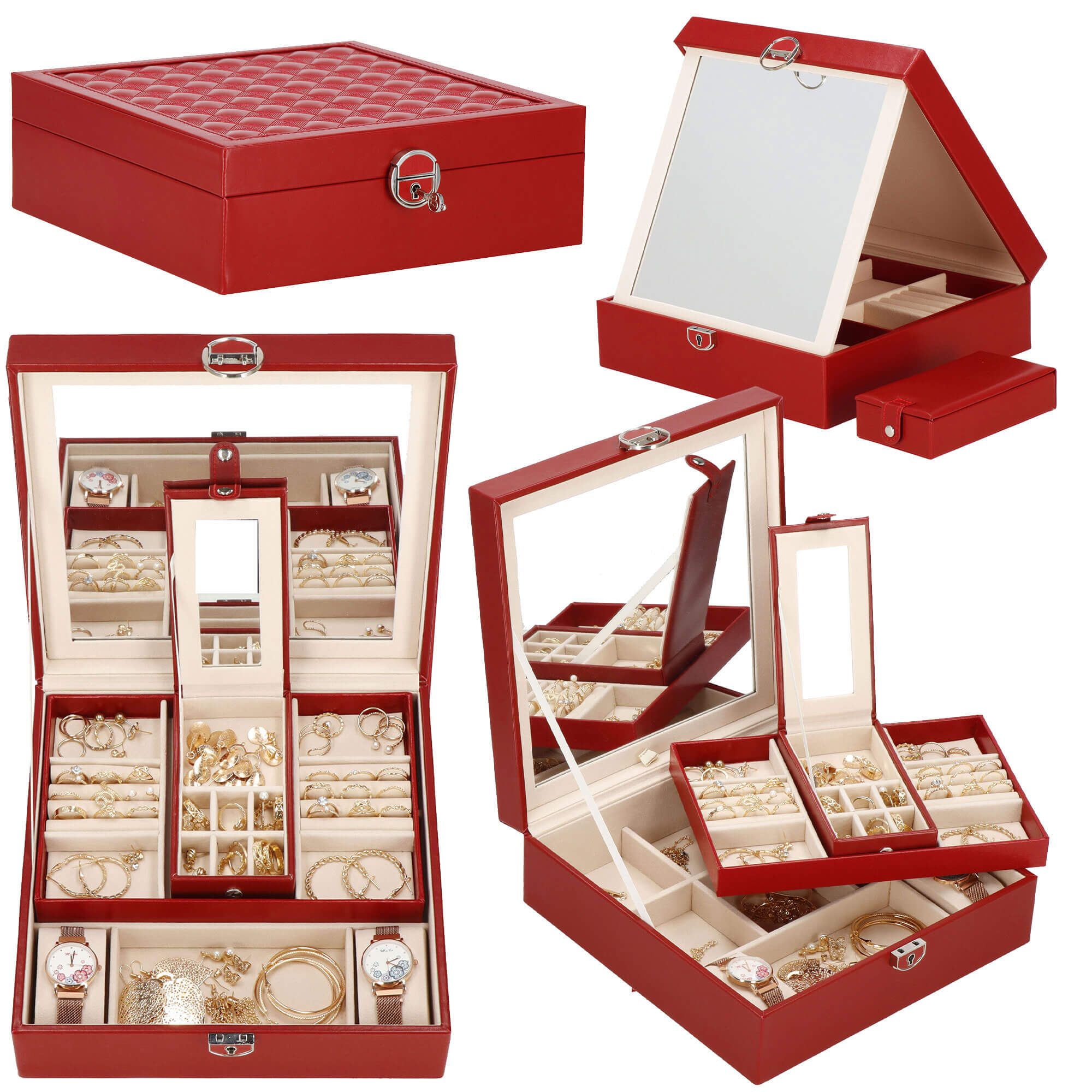 Скринька для прикрас (футляр для біжутерії) Springos 25 x 25 x 8.5 см HA1080