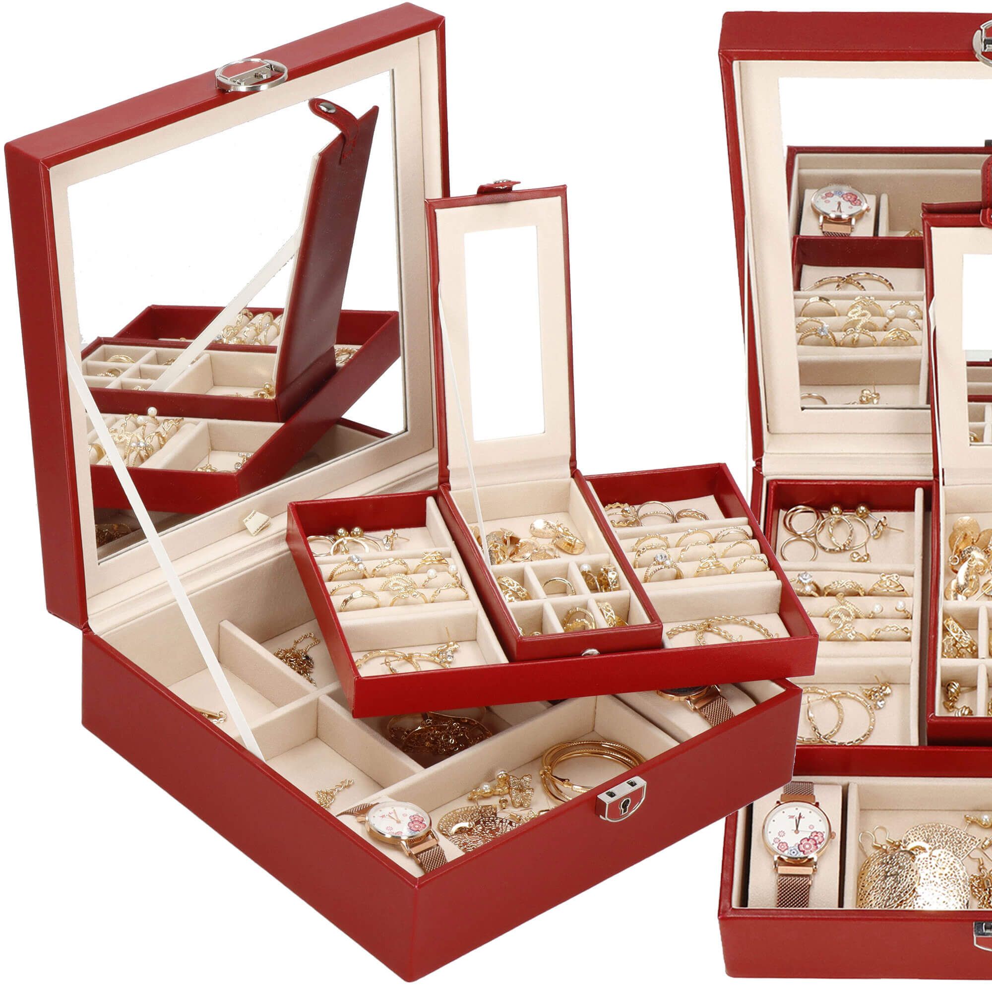 Скринька для прикрас (футляр для біжутерії) Springos 25 x 25 x 8.5 см HA1080