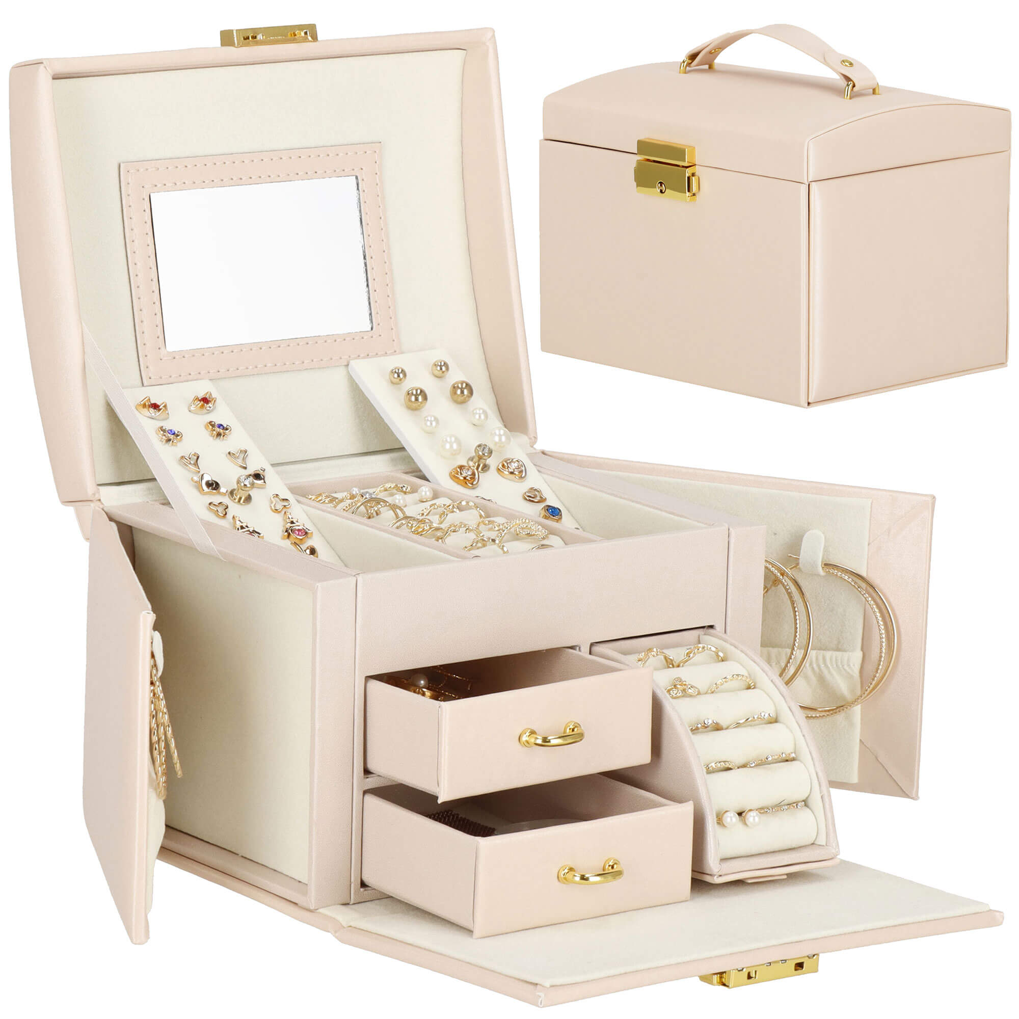 Скринька для прикрас (футляр для біжутерії) Springos 17.5 x 12 x 13.5 см HA1086