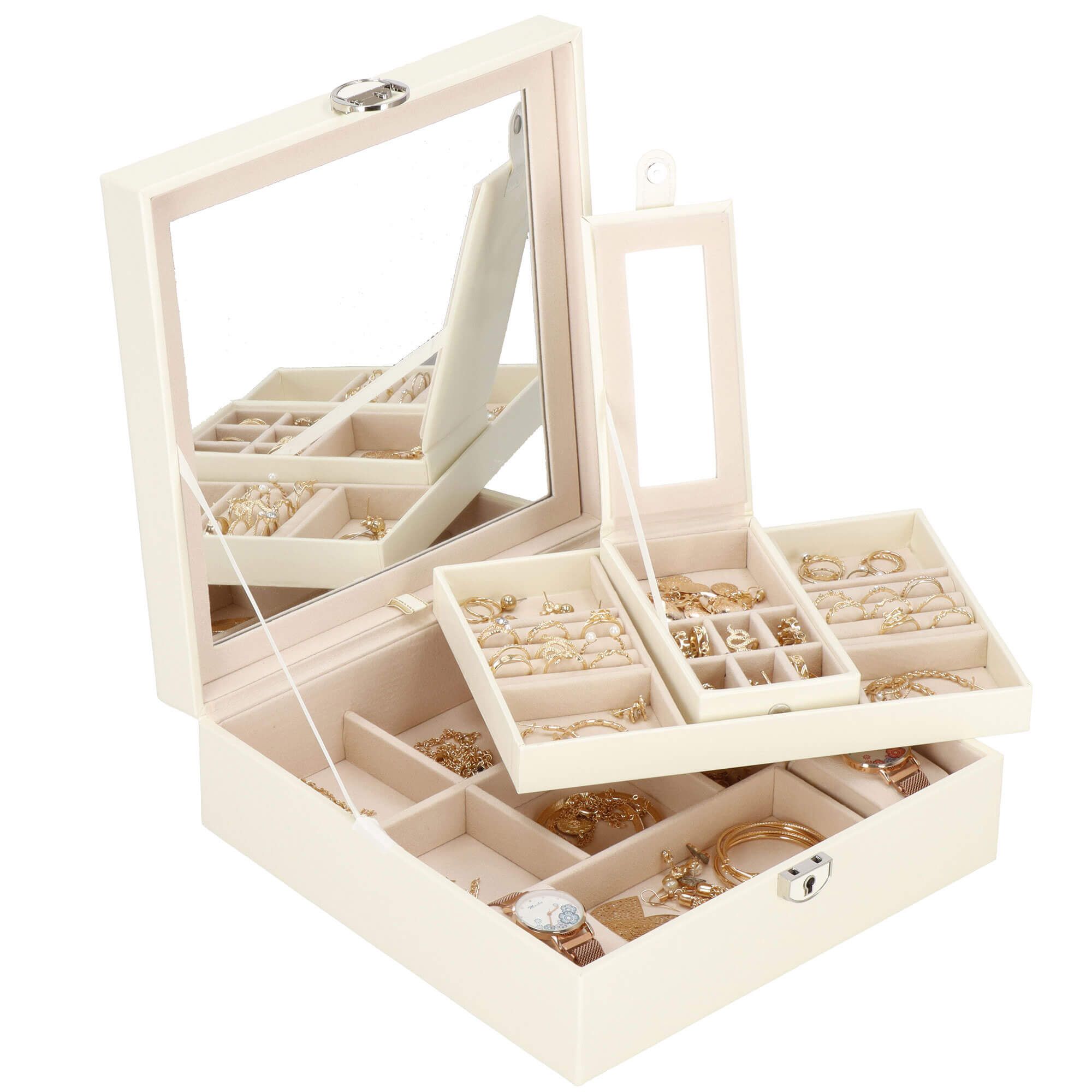 Скринька для прикрас (футляр для біжутерії) Springos 25 x 25 x 8.5 см HA1079