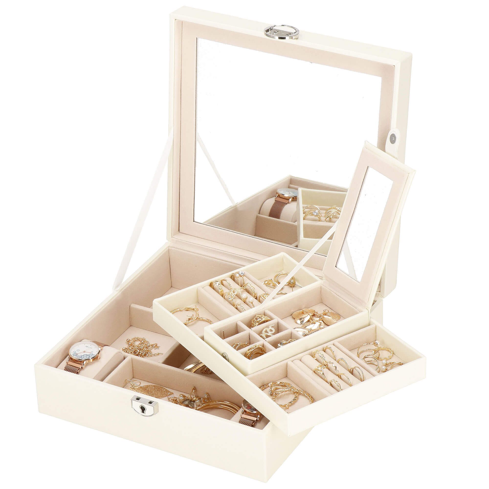 Скринька для прикрас (футляр для біжутерії) Springos 25 x 25 x 8.5 см HA1079