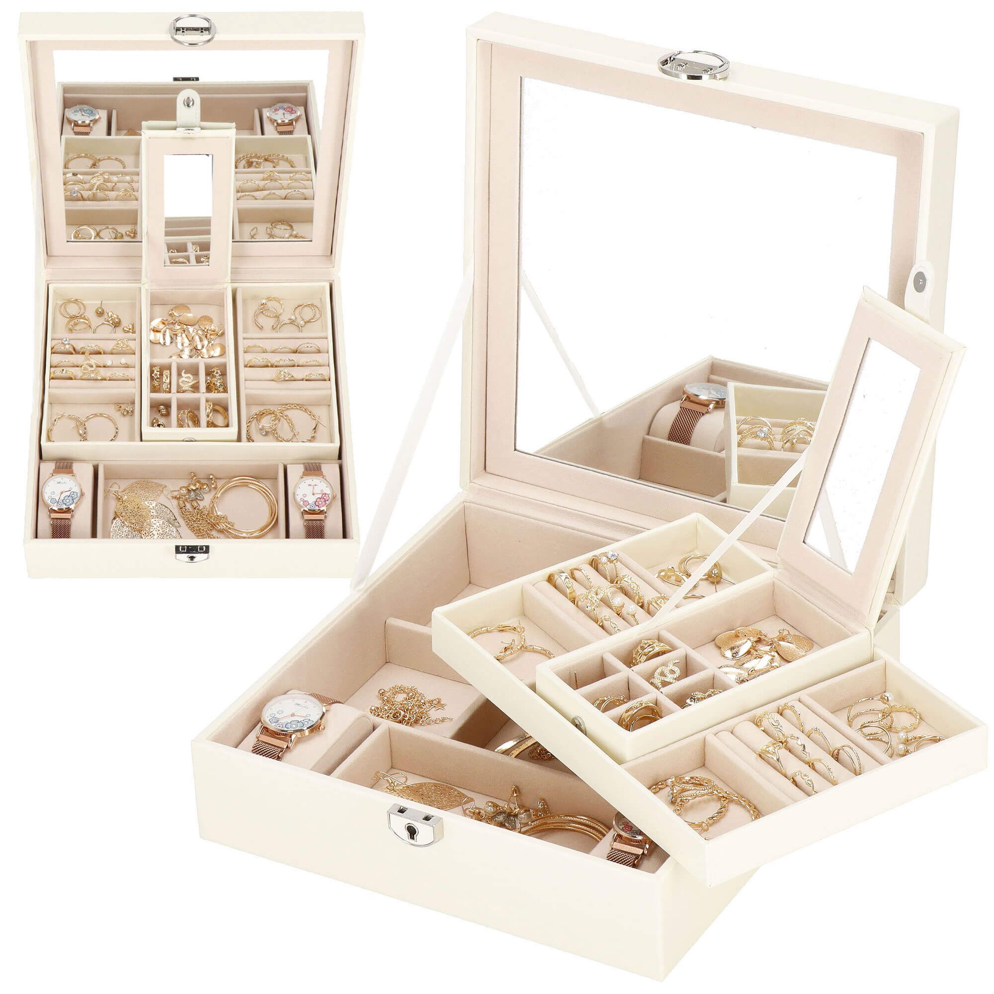 Скринька для прикрас (футляр для біжутерії) Springos 25 x 25 x 8.5 см HA1079