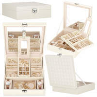 Скринька для прикрас (футляр для біжутерії) Springos 25 x 25 x 8.5 см HA1079