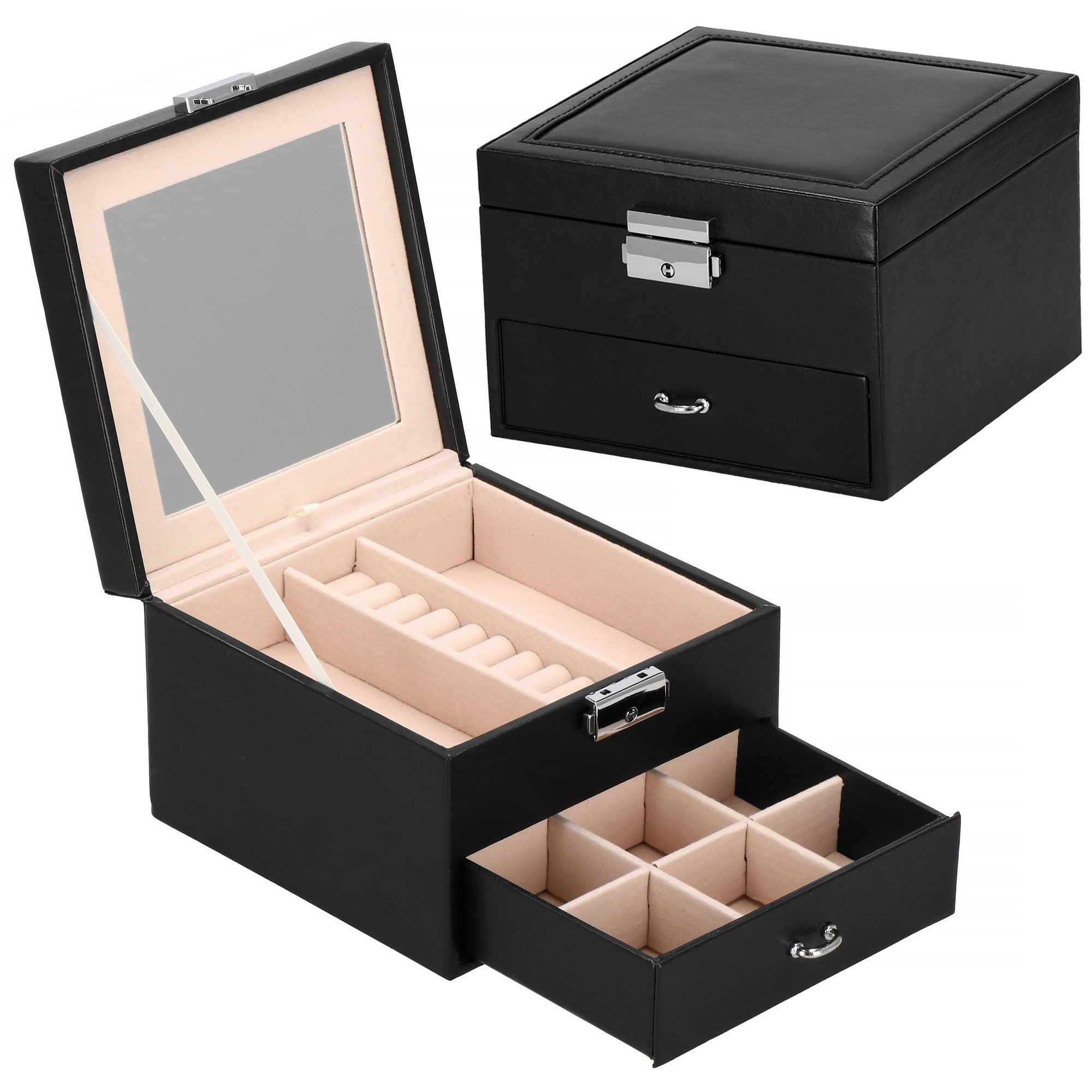 Скринька для прикрас (футляр для біжутерії) Springos 16 x 16 x 11 см HA1081