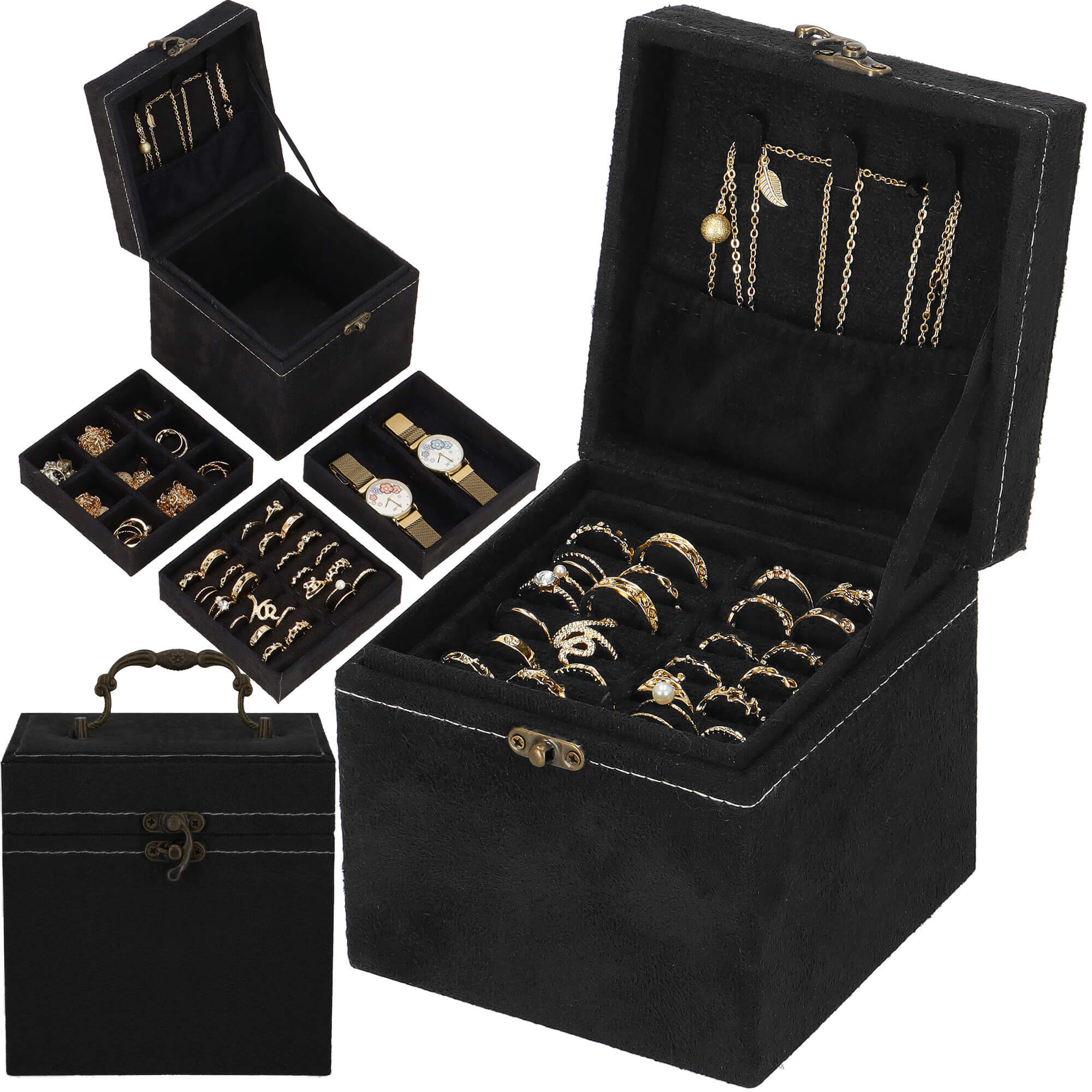 Скринька для прикрас (футляр для біжутерії) Springos 12 x 12 x 12 см HA1044