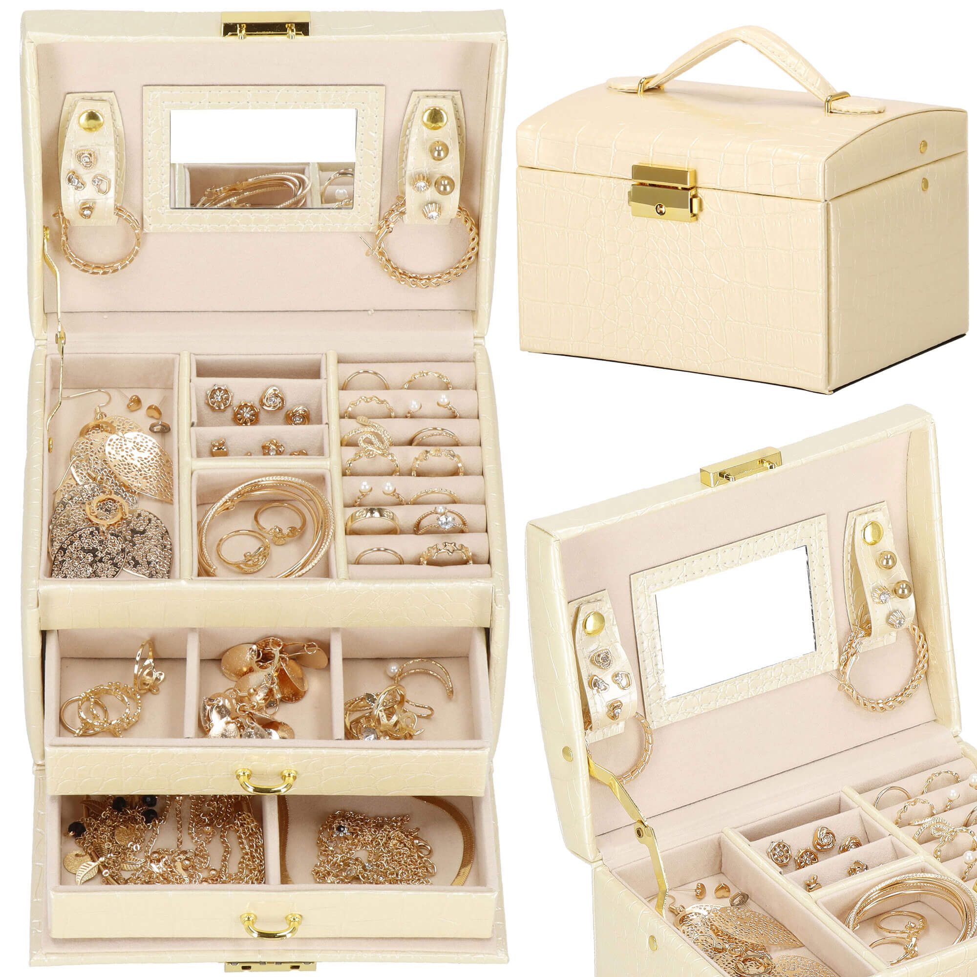 Скринька для прикрас (футляр для біжутерії) Springos 17.5 x 14 x 12.5 см HA1076