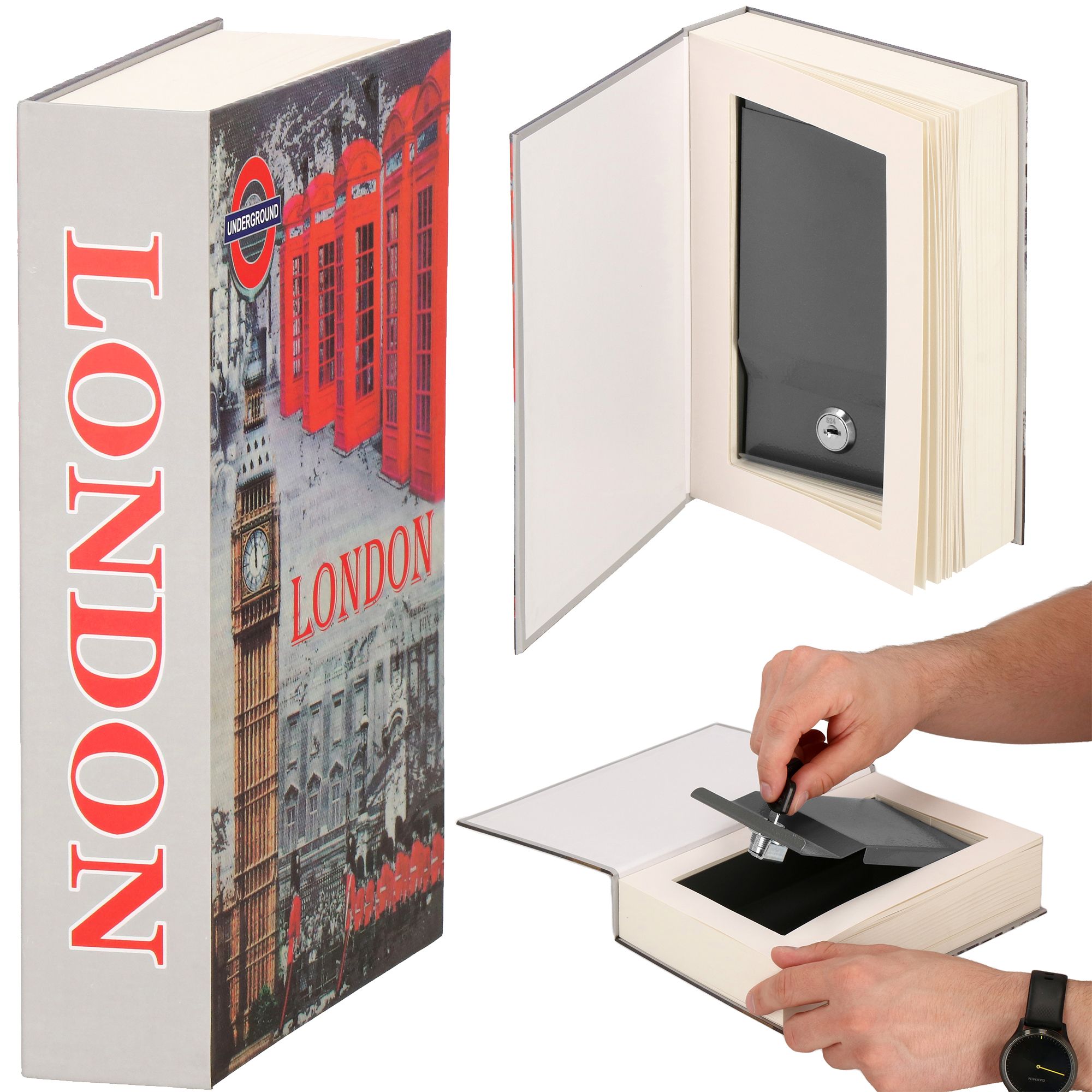 Книга-сейф (кешбокс) Springos 22 x 15.5 x 4.5 см для зберігання грошей та цінностей HA5049