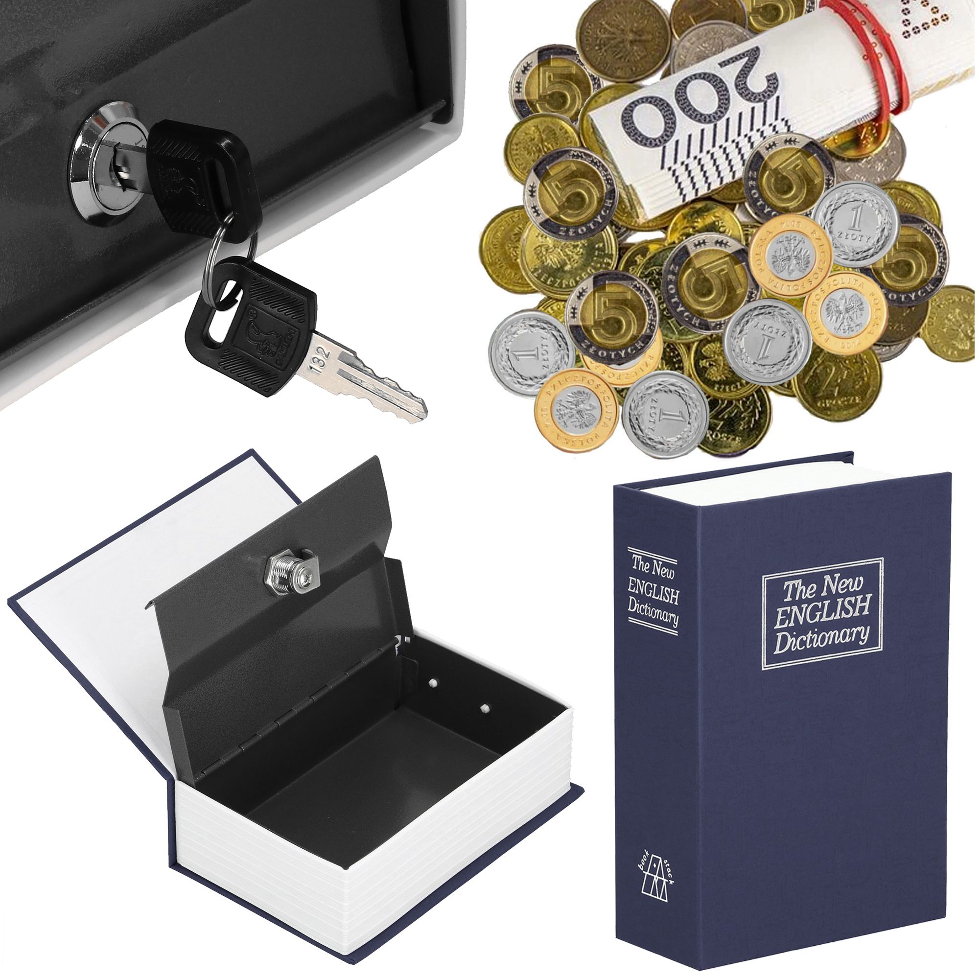 Книга-сейф (кешбокс) Springos 26.5 x 20 x 6.5 см для зберігання грошей та цінностей HA5048