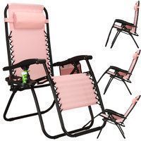 Шезлонг (крісло-лежак) для пляжу, тераси та саду Springos Zero Gravity GC0027