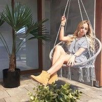 Підвісне крісло-гойдалка (плетене) Springos SPR0040 Grey